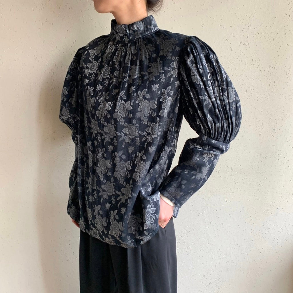 80s Pleated Design Blouse