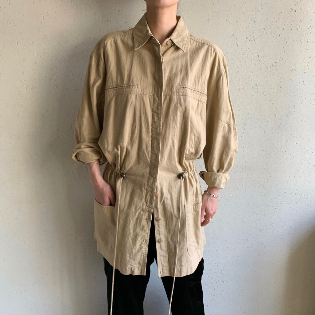 90s Linen Oversized Design Jacket