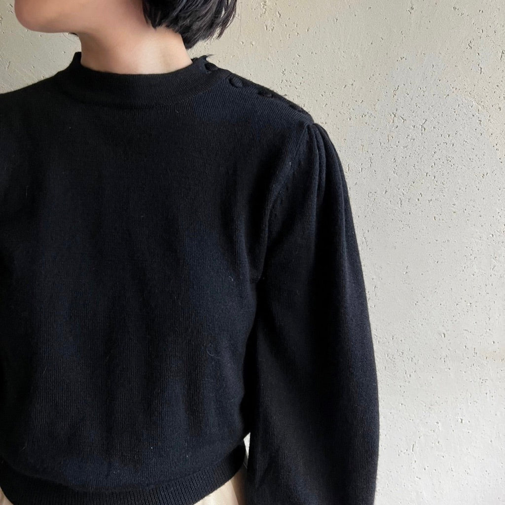90s Balloon Sleeve Design Knit Top
