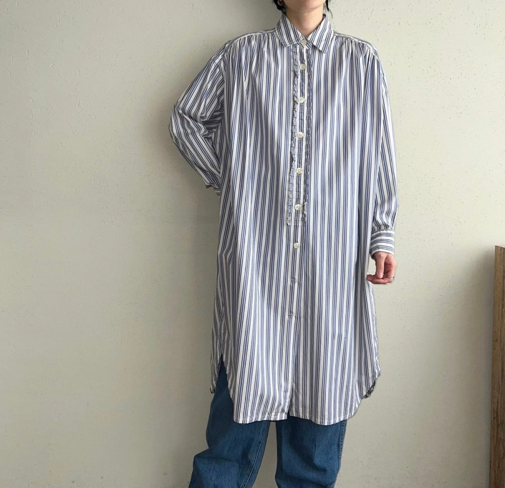 90s Striped Shirt Dress Made in Italy