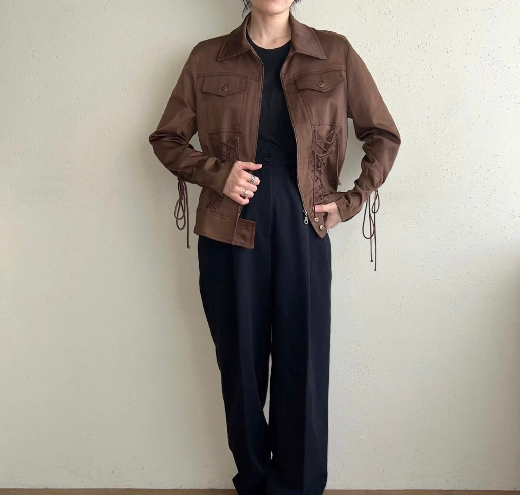 90s EURO Lace Up Design Jacket