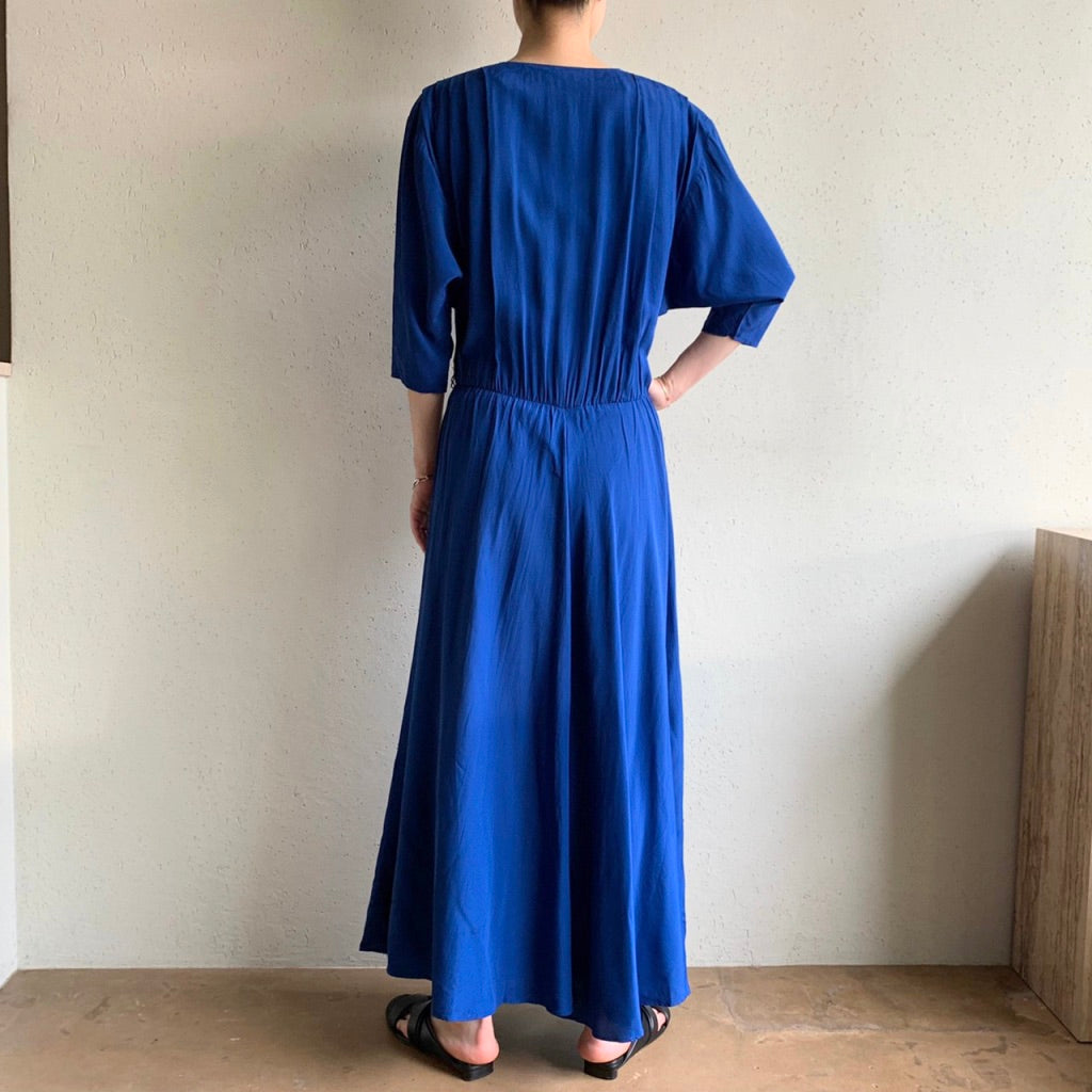 80s Blue Dress Made in USA