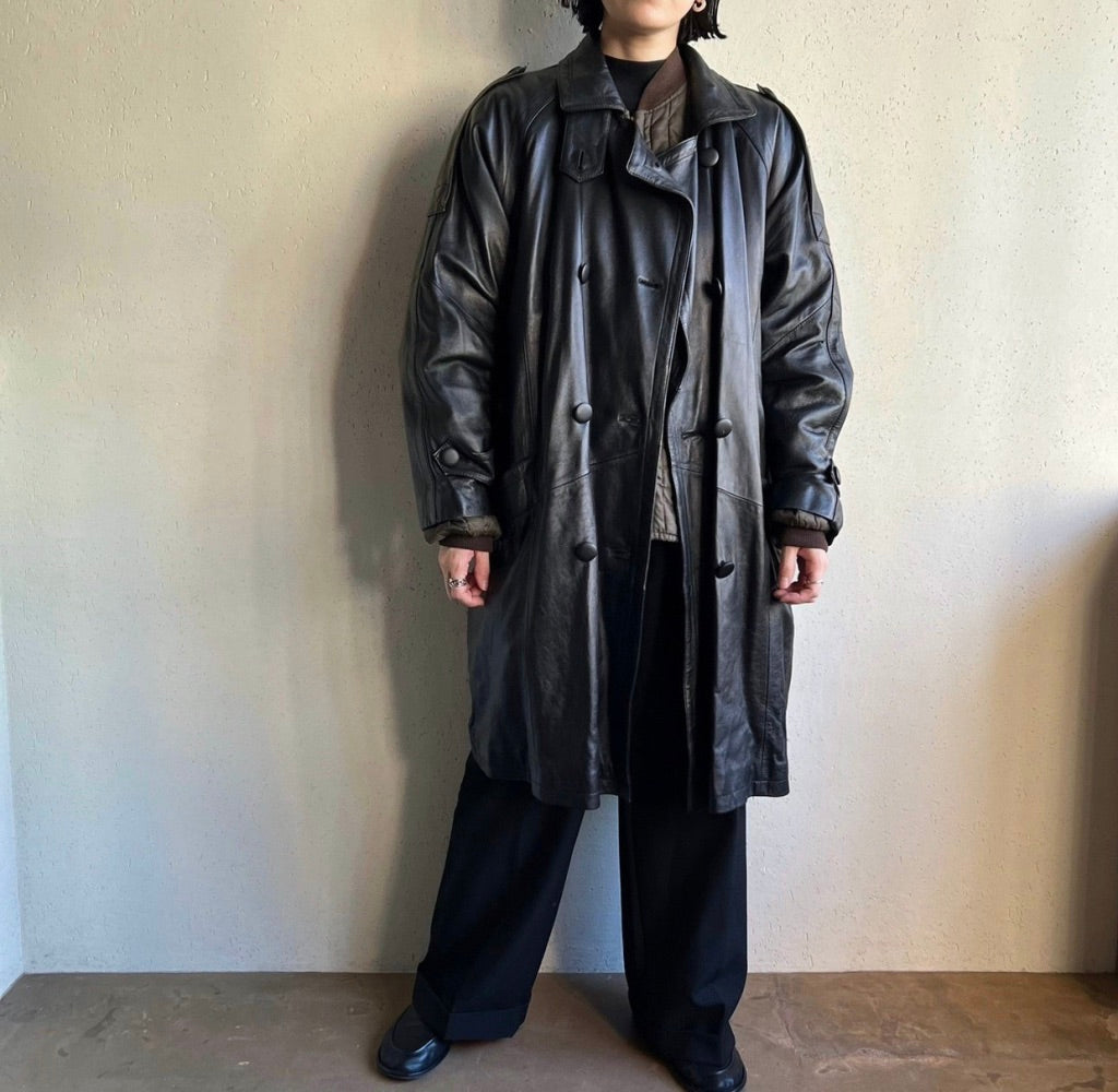 90s Leather Coat