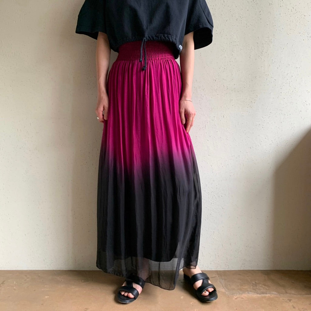 90s Gradation Silk Skirt Made in Italy