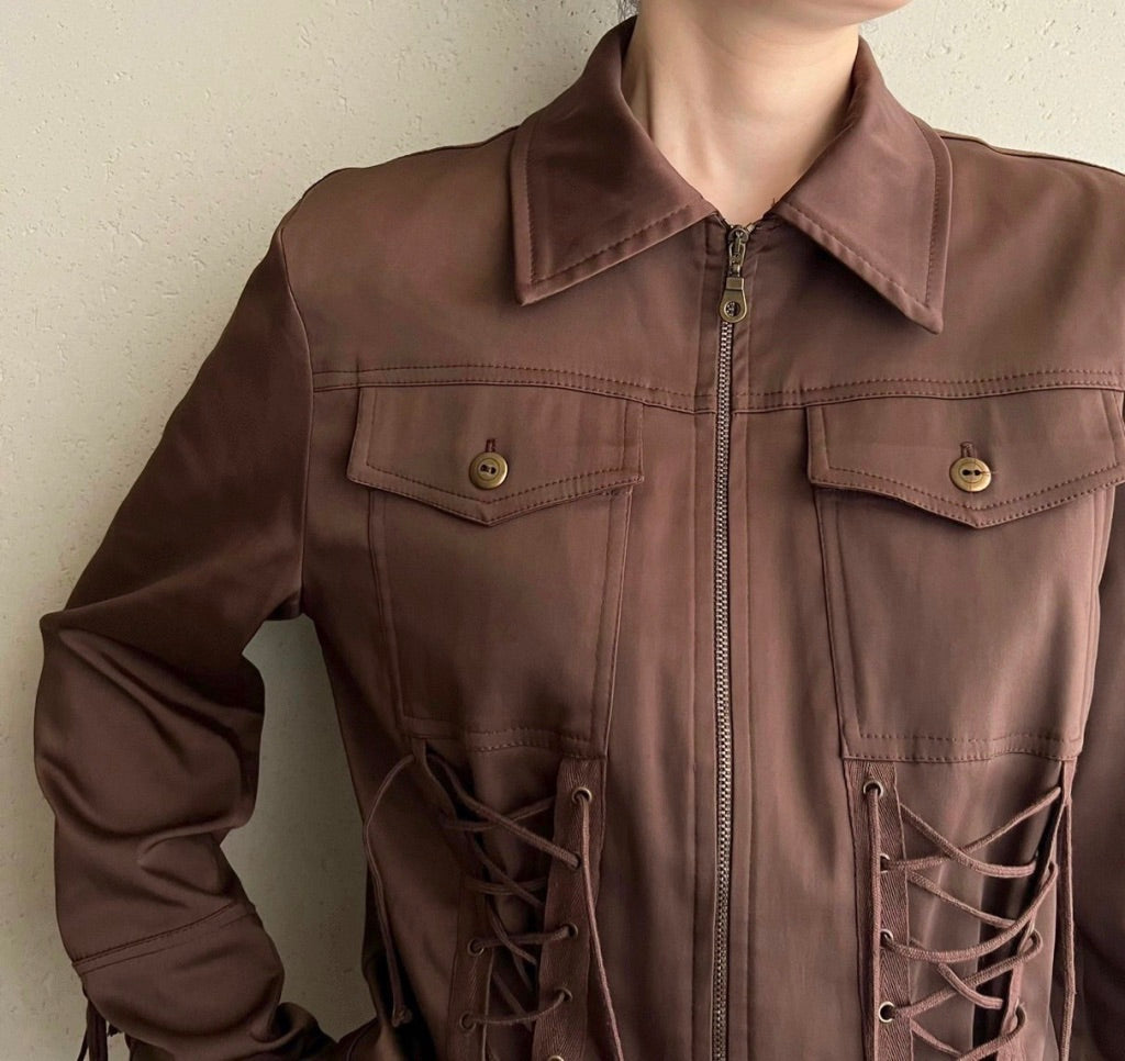 90s EURO Lace Up Design Jacket