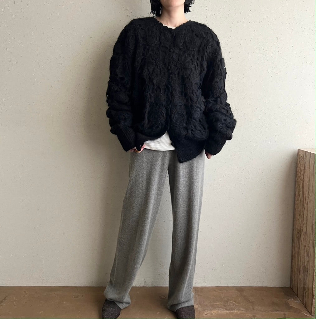 90s Mohair Black Knit Cardigan