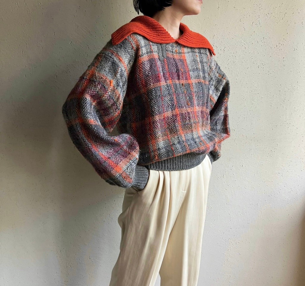 80s Sailor Collar Knit