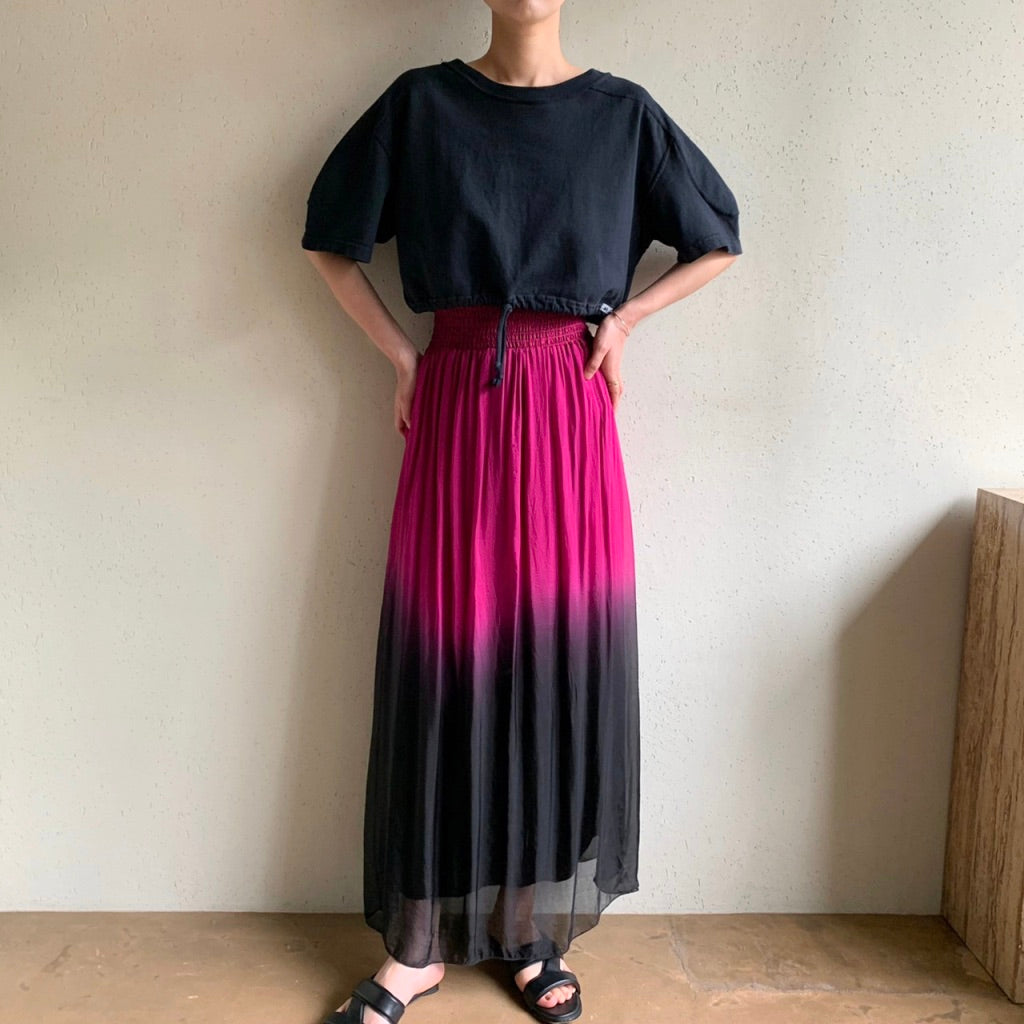 90s Gradation Silk Skirt Made in Italy