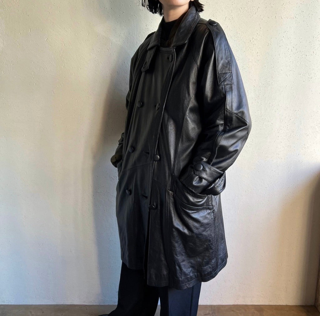90s Leather Coat