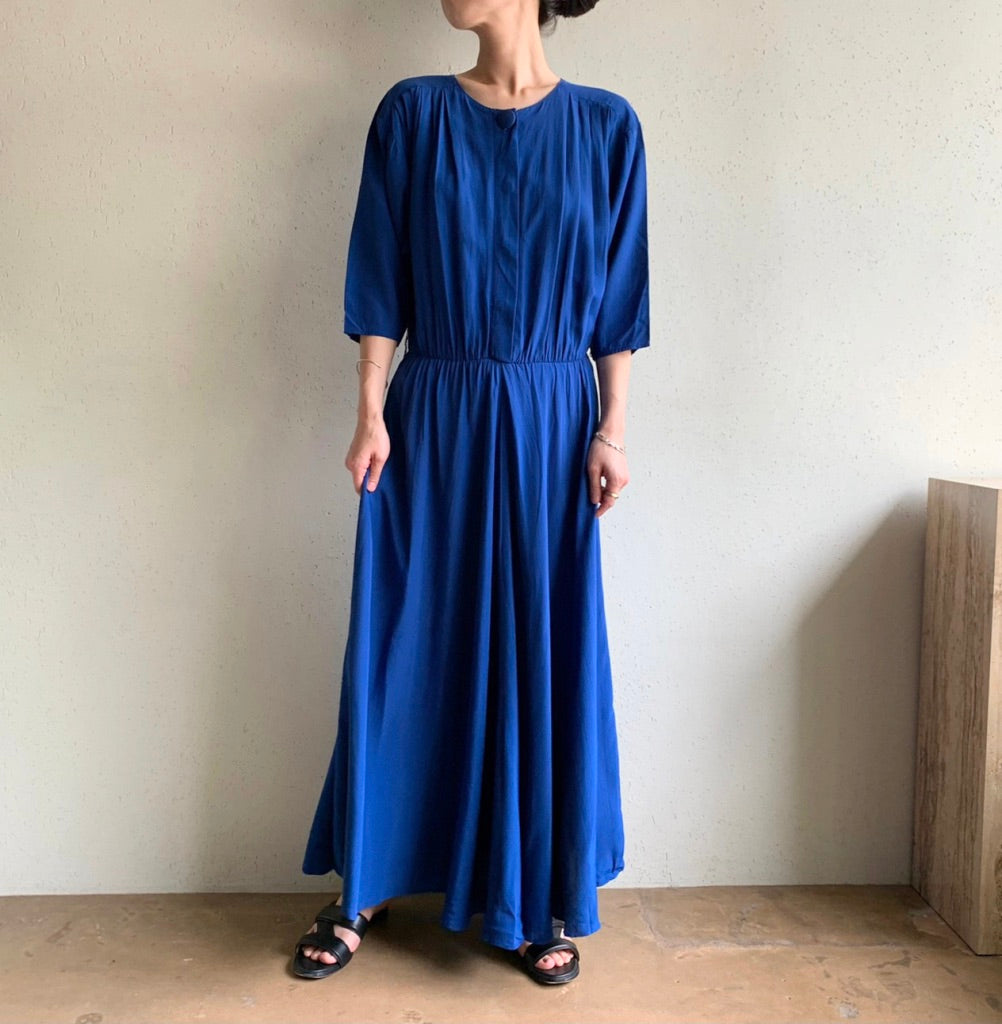 80s Blue Dress Made in USA