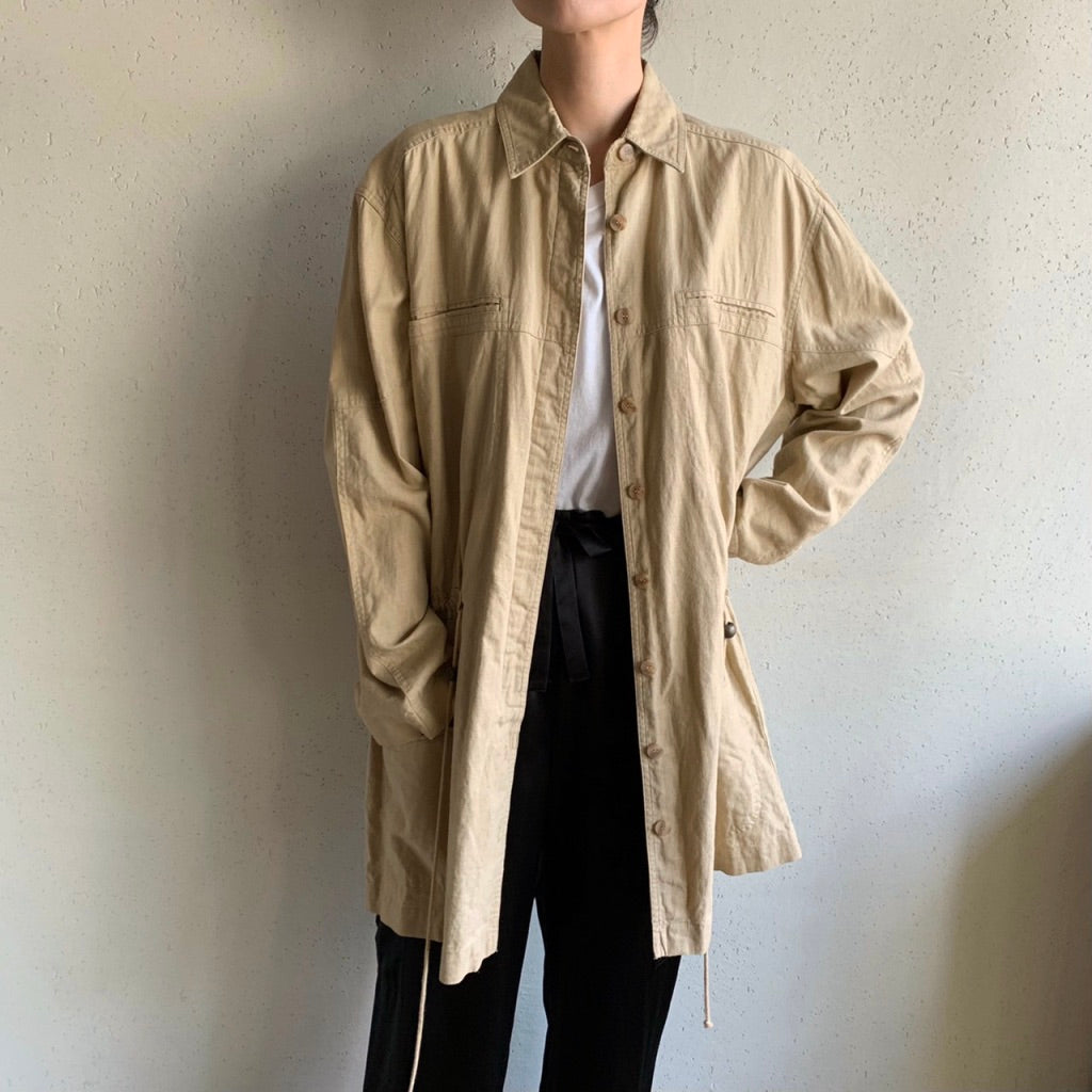 90s Linen Oversized Design Jacket