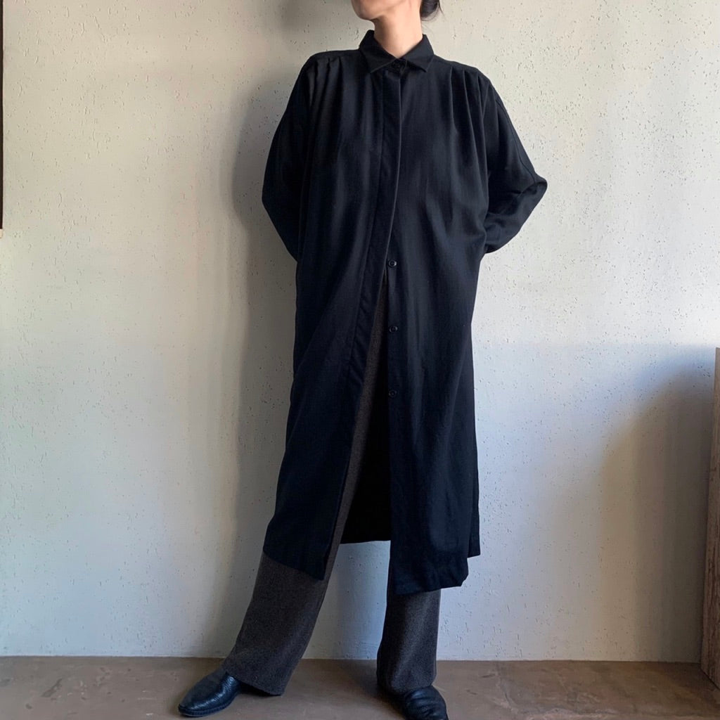 90s Wool Shirt Dress Made in USA