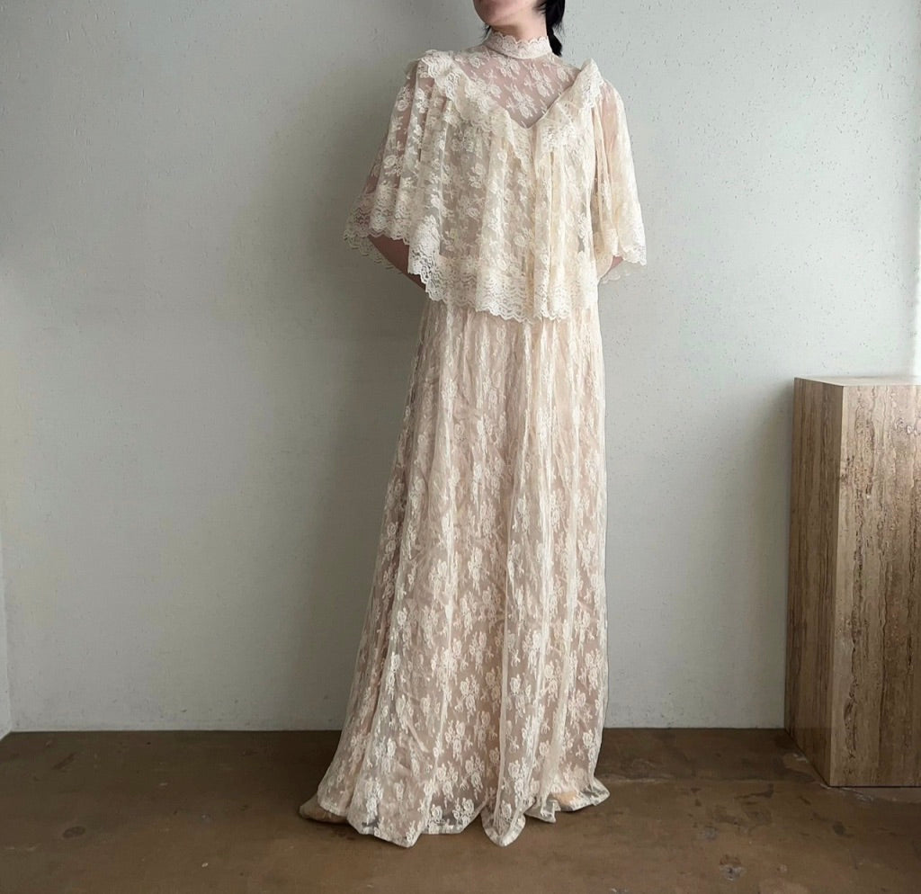 70s Lace Sheer Dress