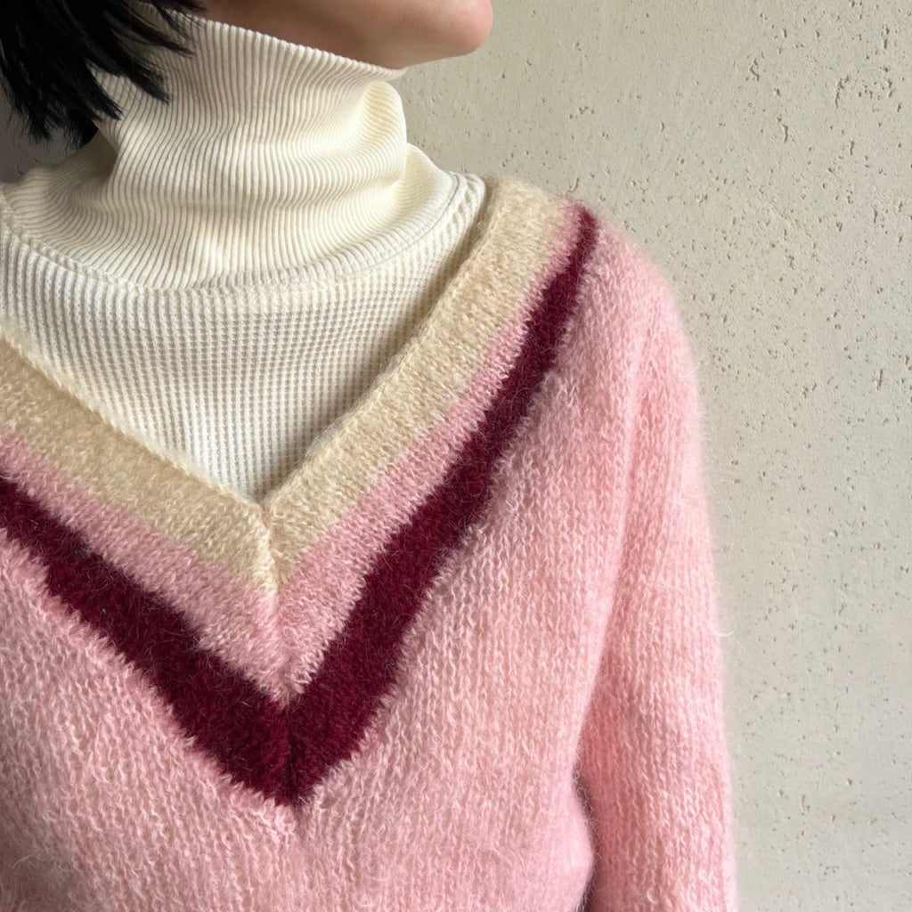 70s V-Neck Design Knit
