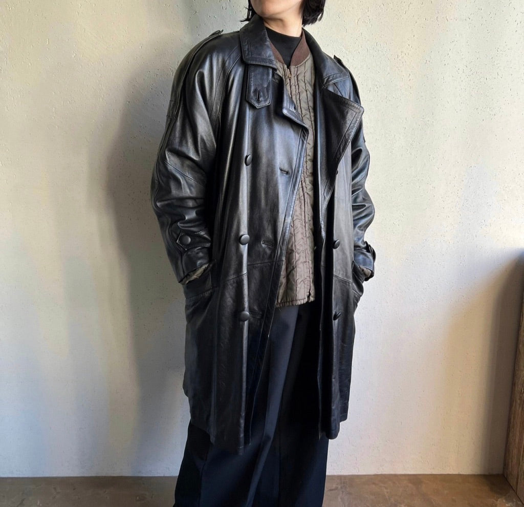 90s Leather Coat