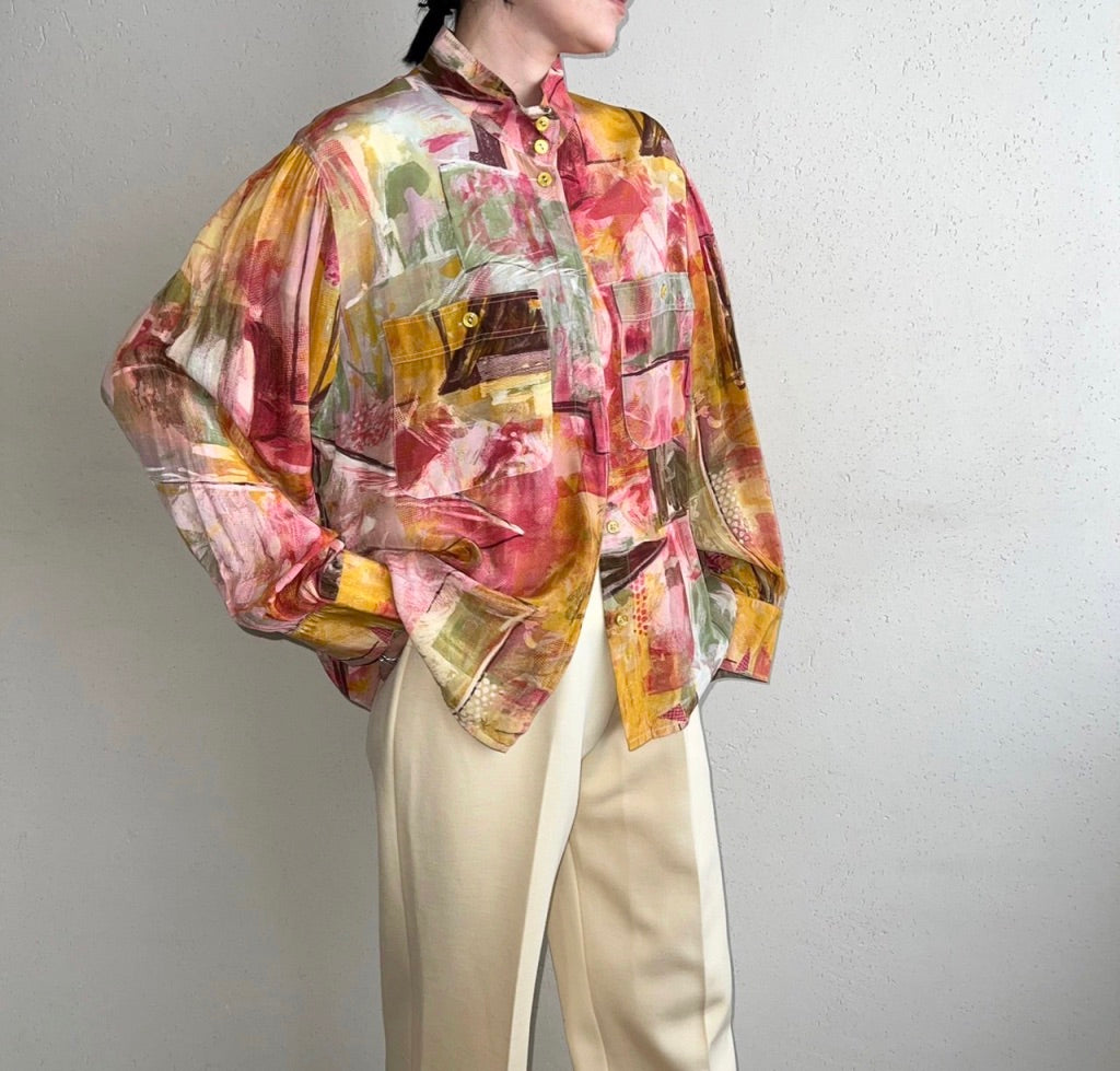90s EURO Printed Blouse