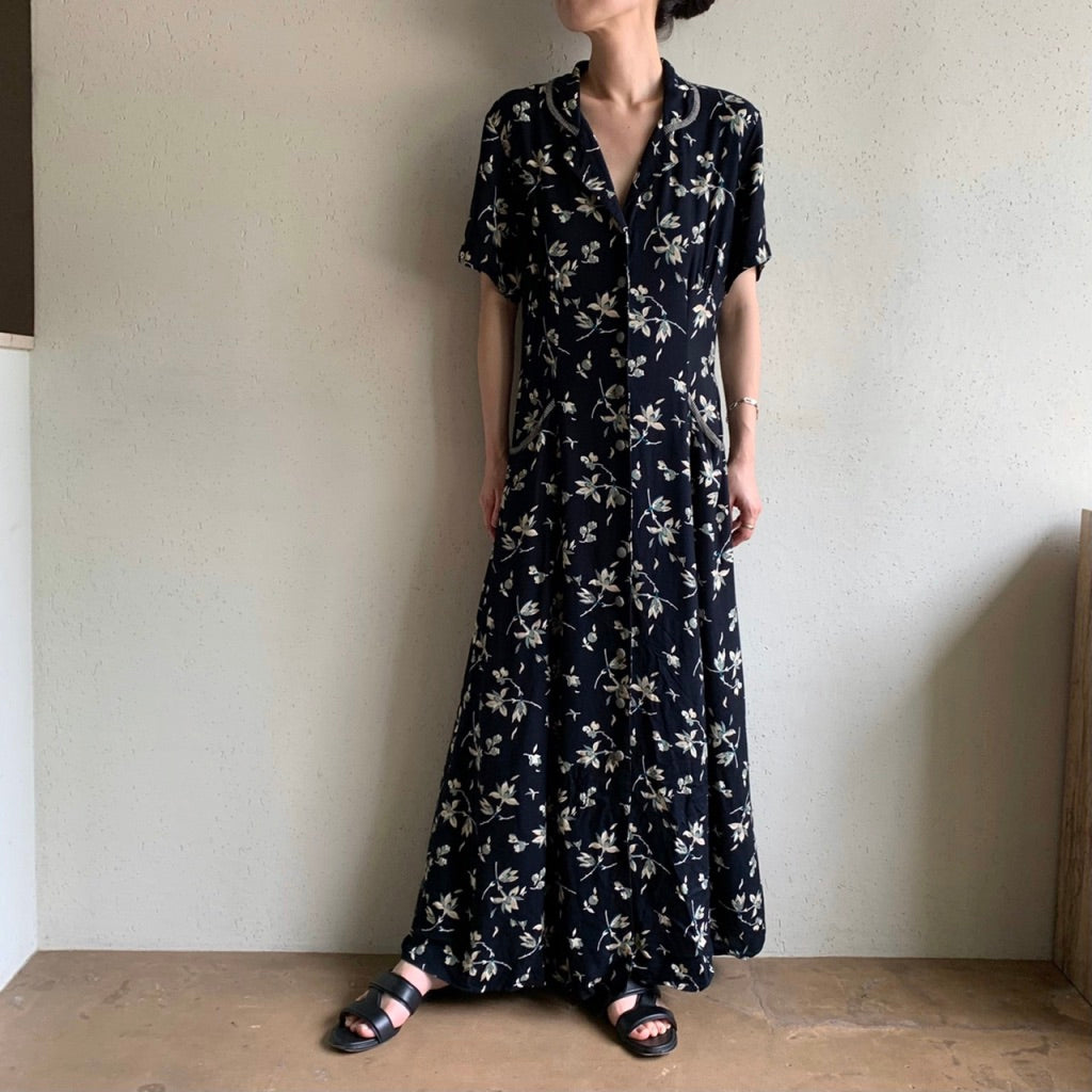 90s Printed Dress Made in USA