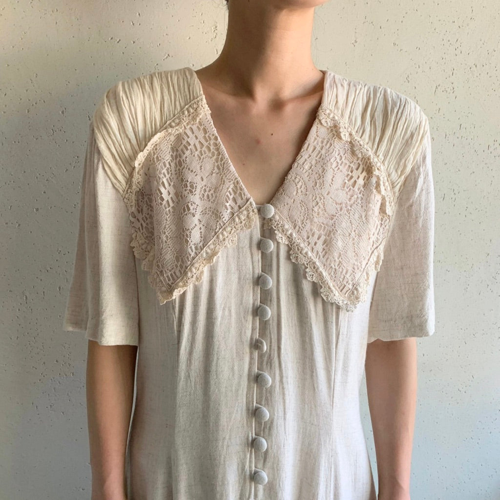 80s Lace Design Dress Made in Canada