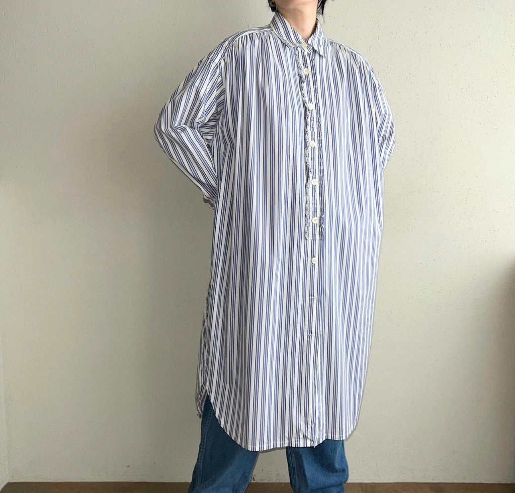 90s Striped Shirt Dress Made in Italy