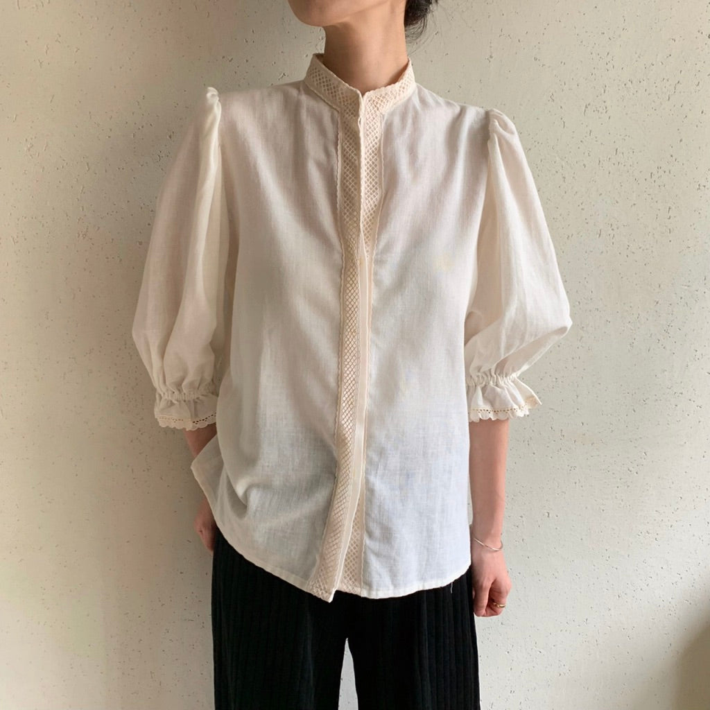 80s EURO Lace Design Blouse