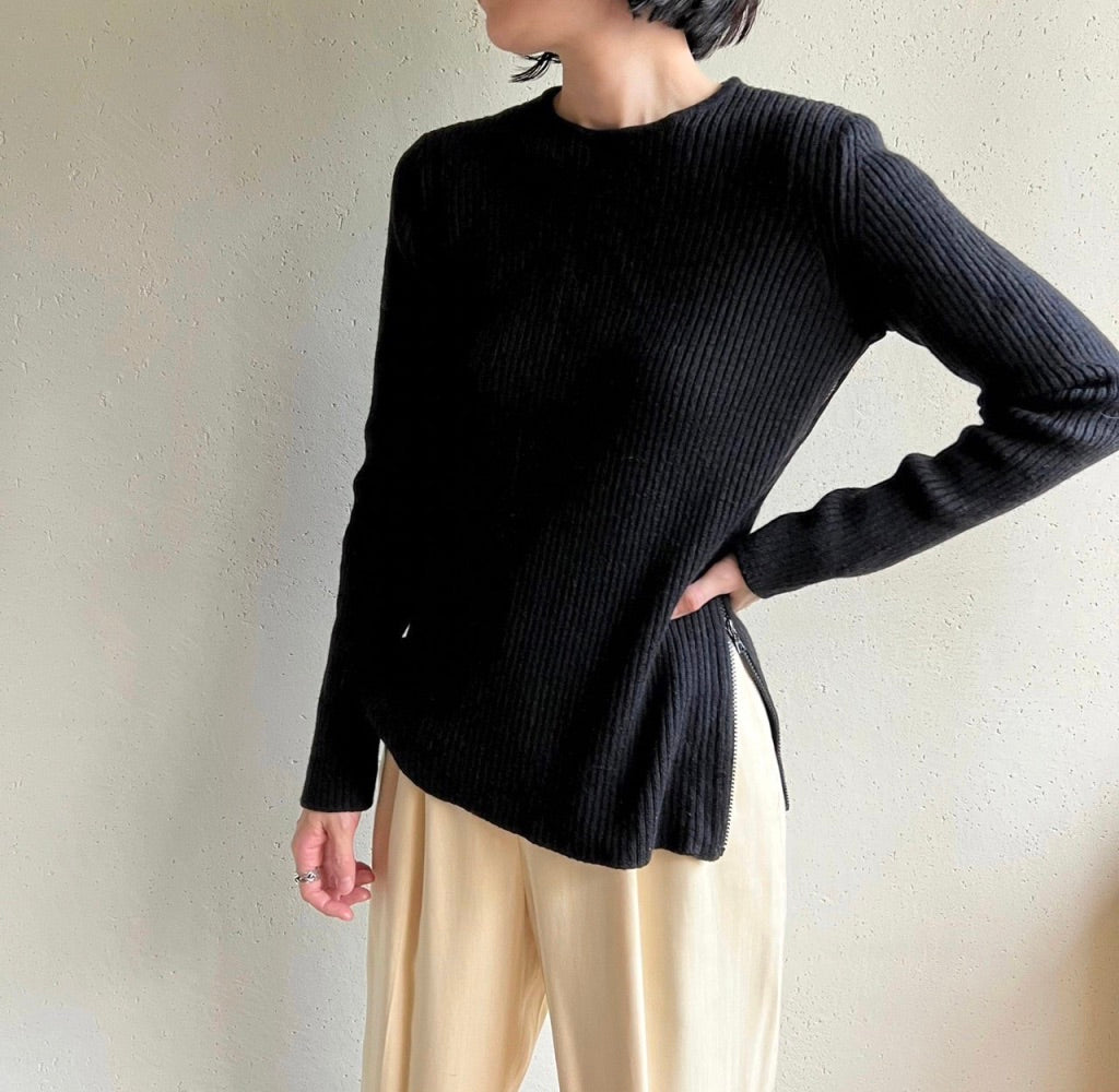 " EMPORIO ARMANI " Zipped Knit Top