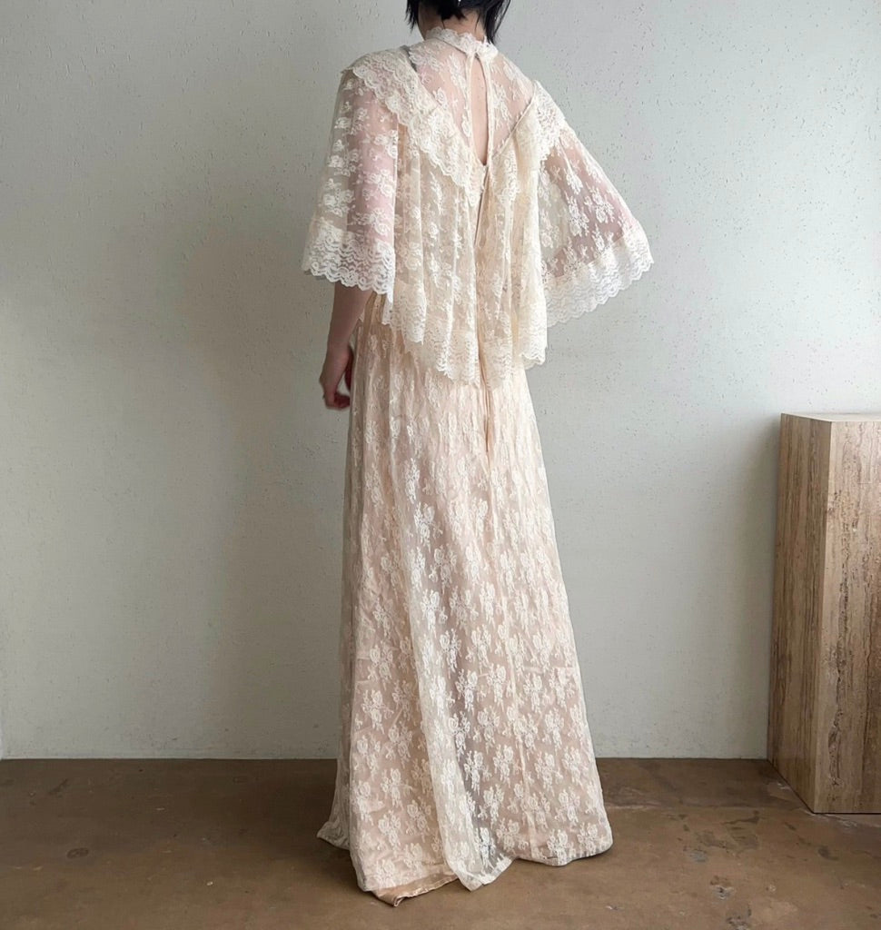 70s Lace Sheer Dress