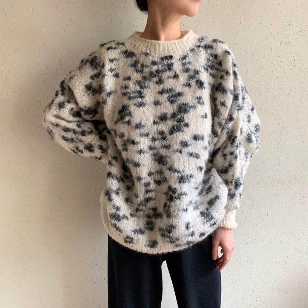 80s Black ×White Knit
