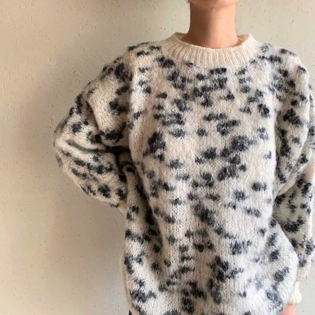80s Black ×White Knit