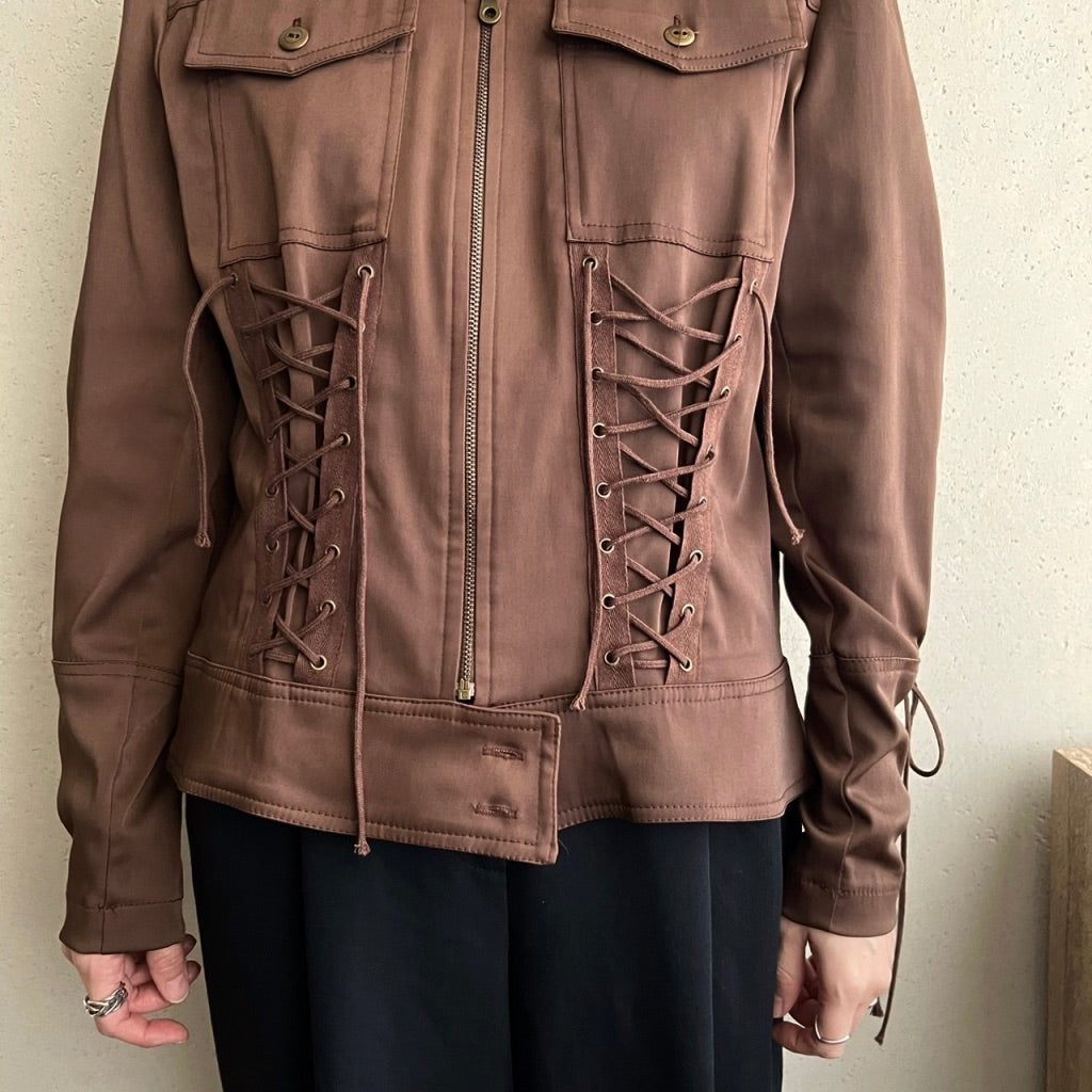 90s EURO Lace Up Design Jacket