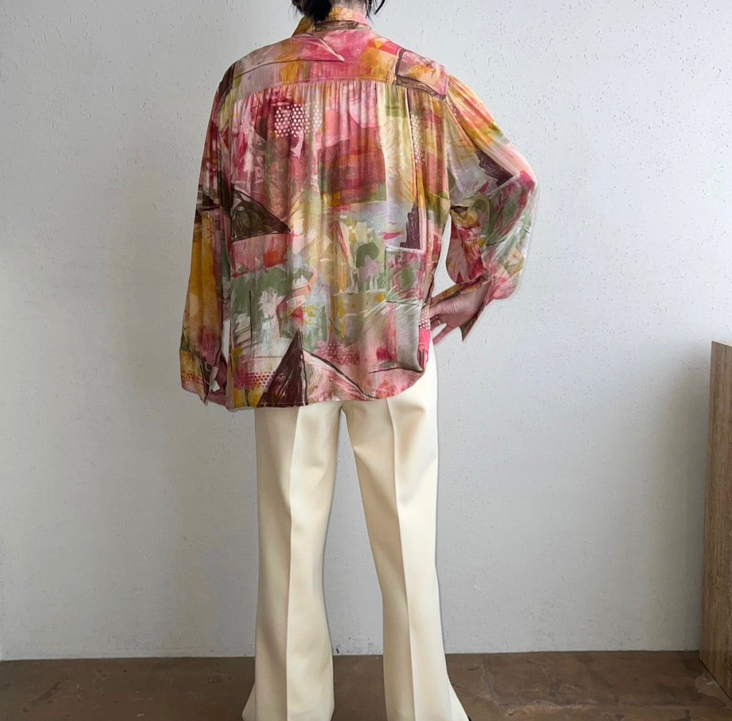 90s EURO Printed Blouse