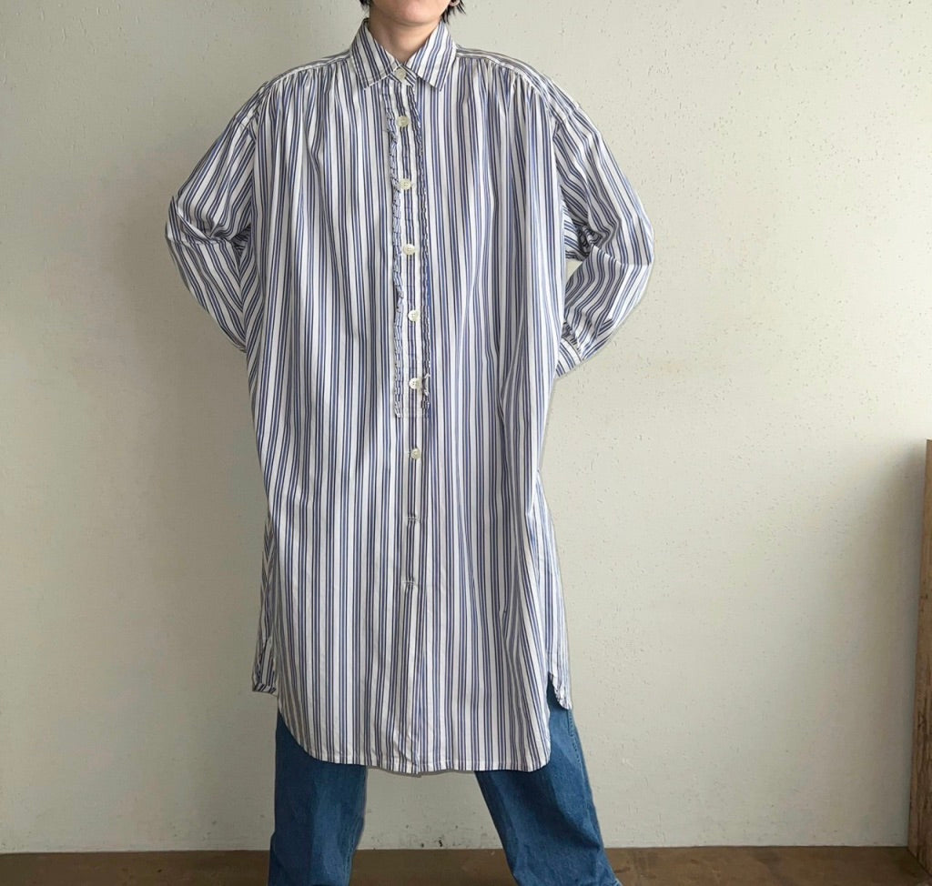 90s Striped Shirt Dress Made in Italy