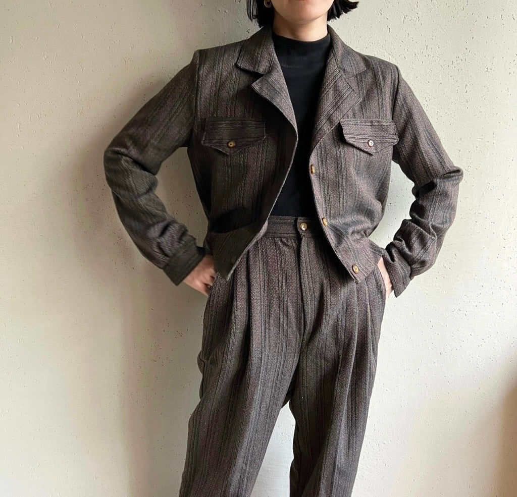 90s Striped Two-Piece Made in USA