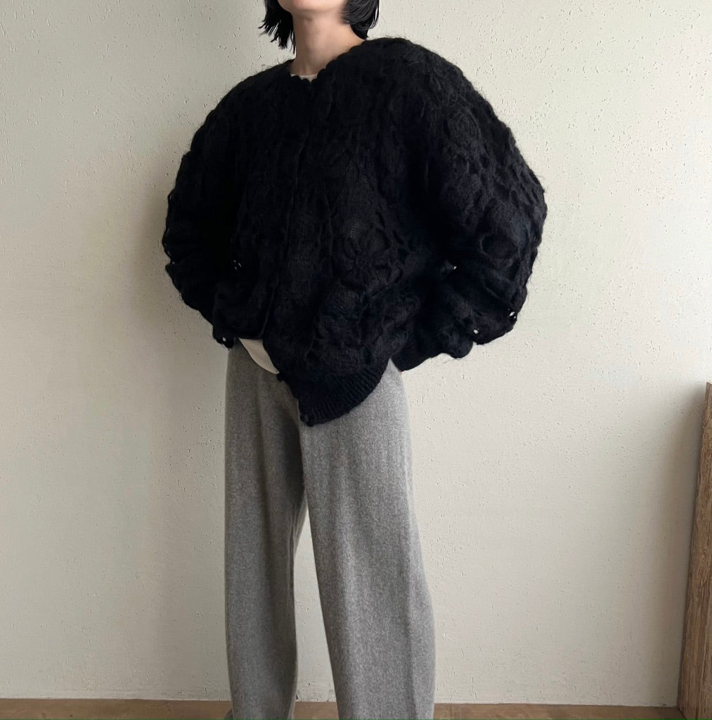 90s Mohair Black Knit Cardigan