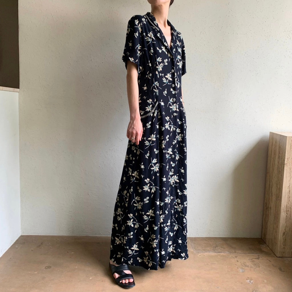 90s Printed Dress Made in USA