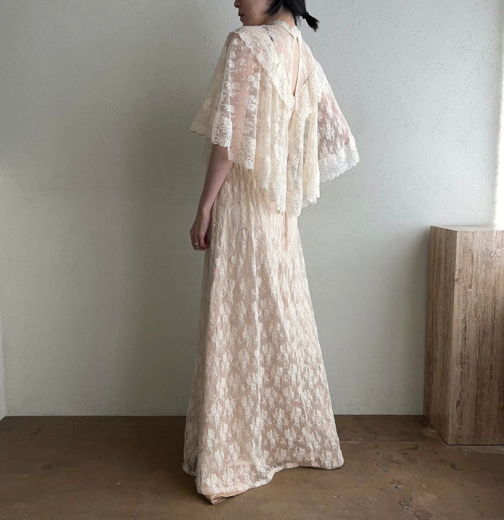 70s Lace Sheer Dress