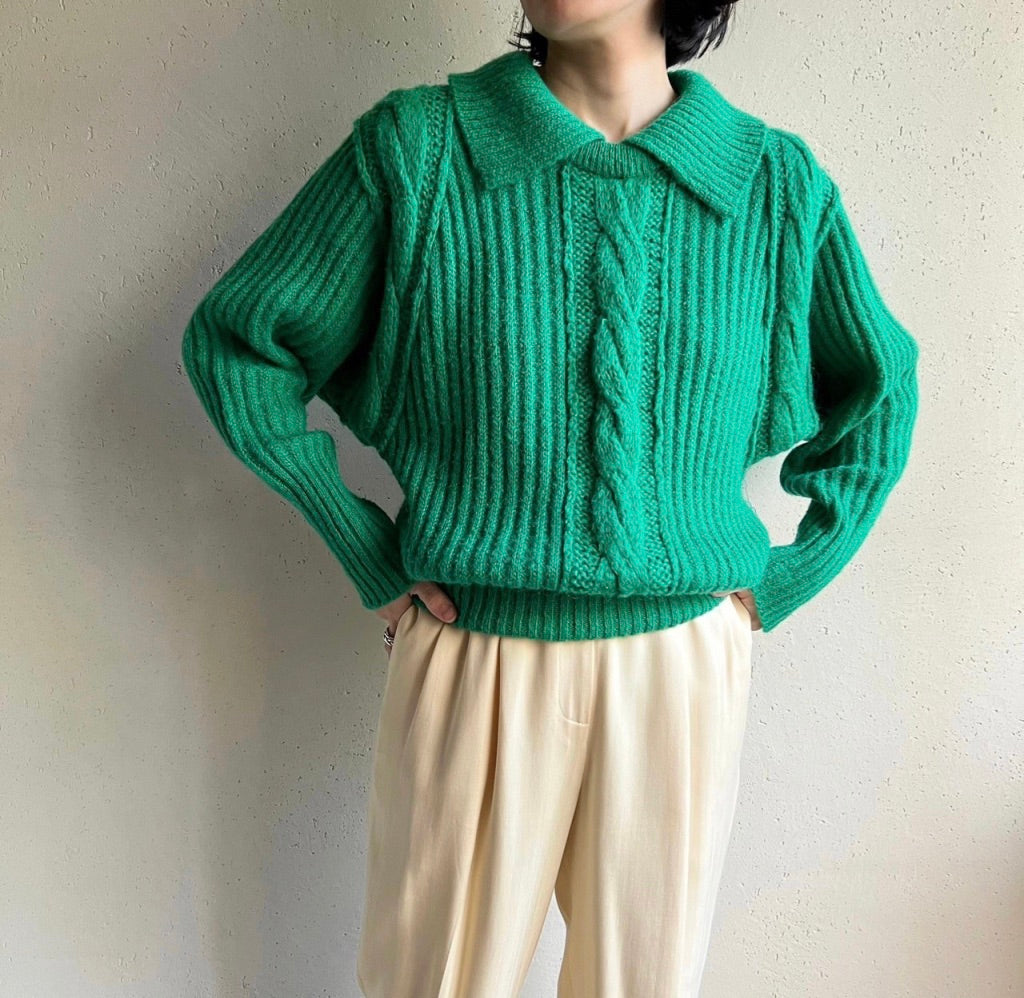 90s " RODIER PARIS " Mohair Design Knit