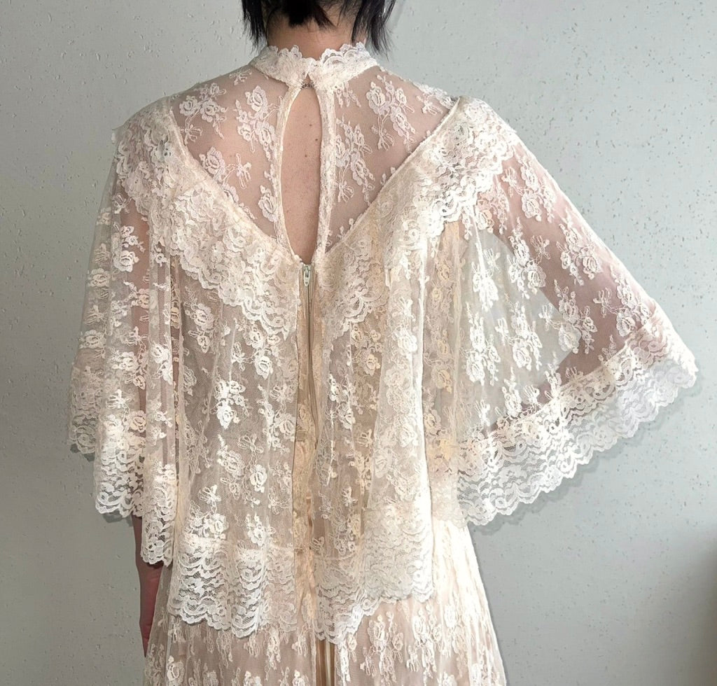 70s Lace Sheer Dress