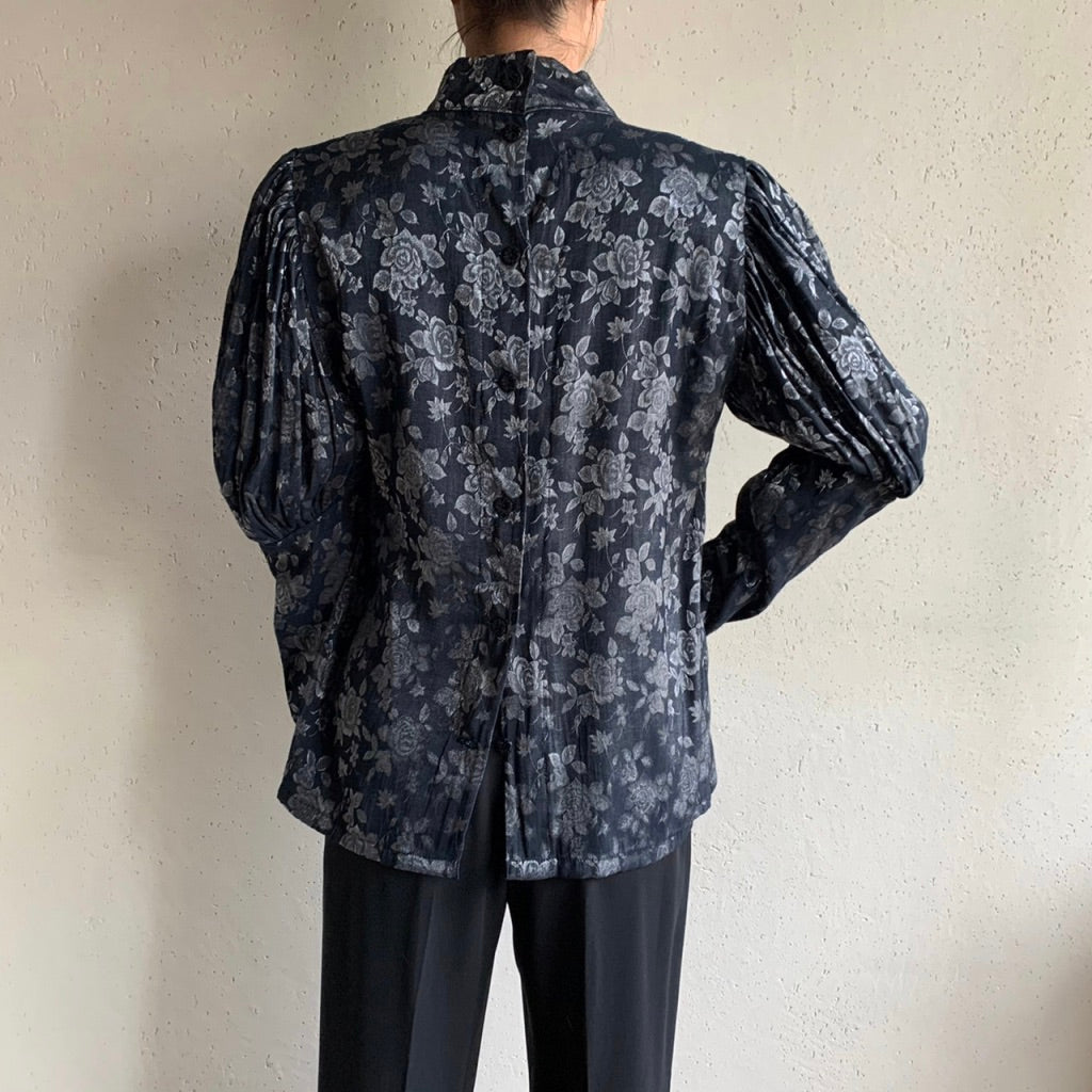80s Pleated Design Blouse