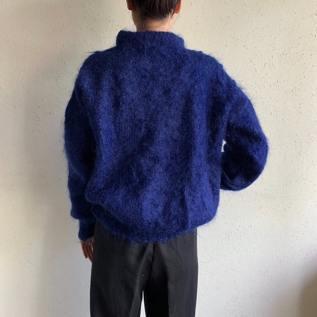 80s Mock Neck Navy Knit
