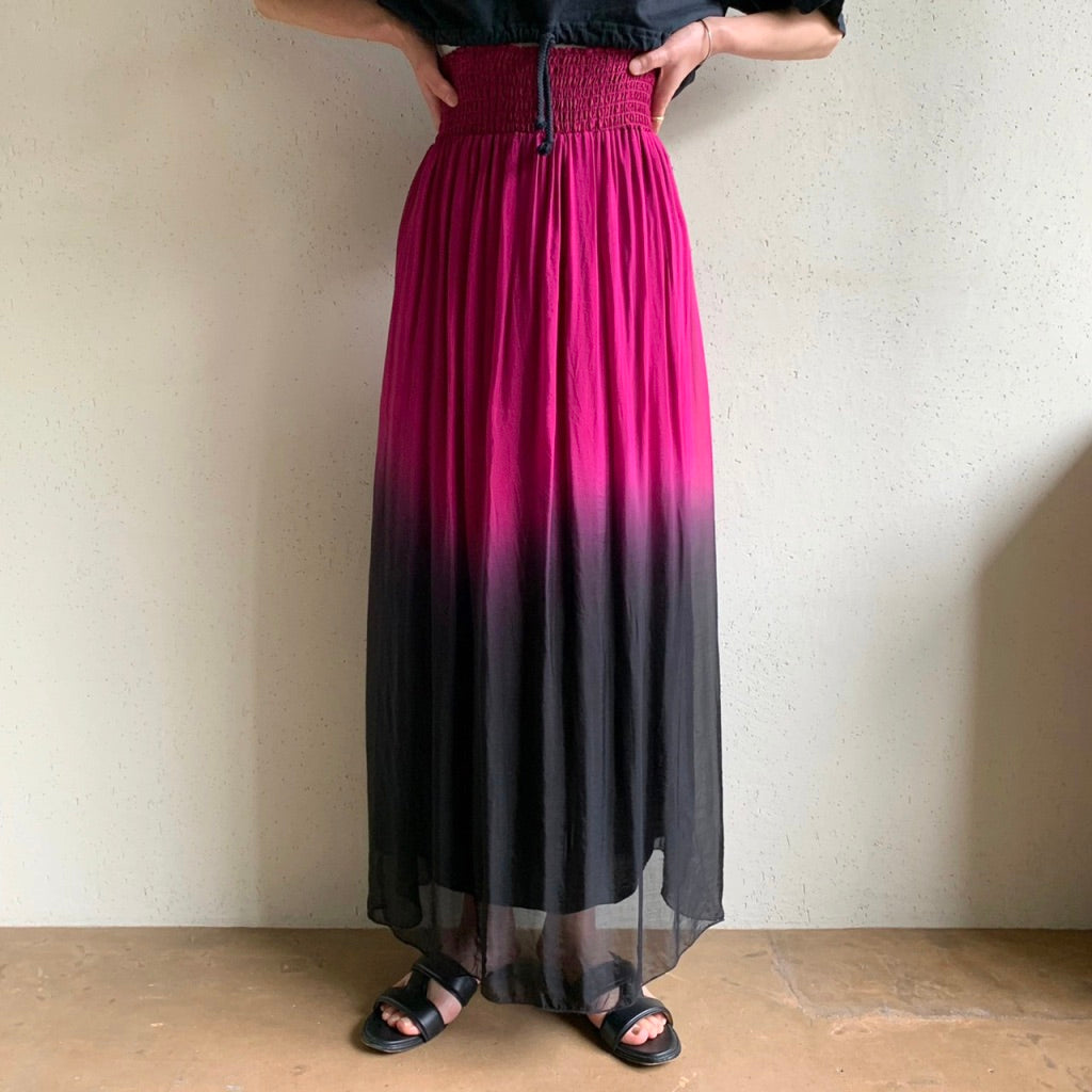 90s Gradation Silk Skirt Made in Italy