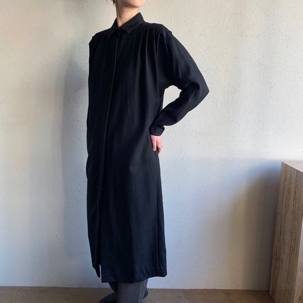 90s Wool Shirt Dress Made in USA