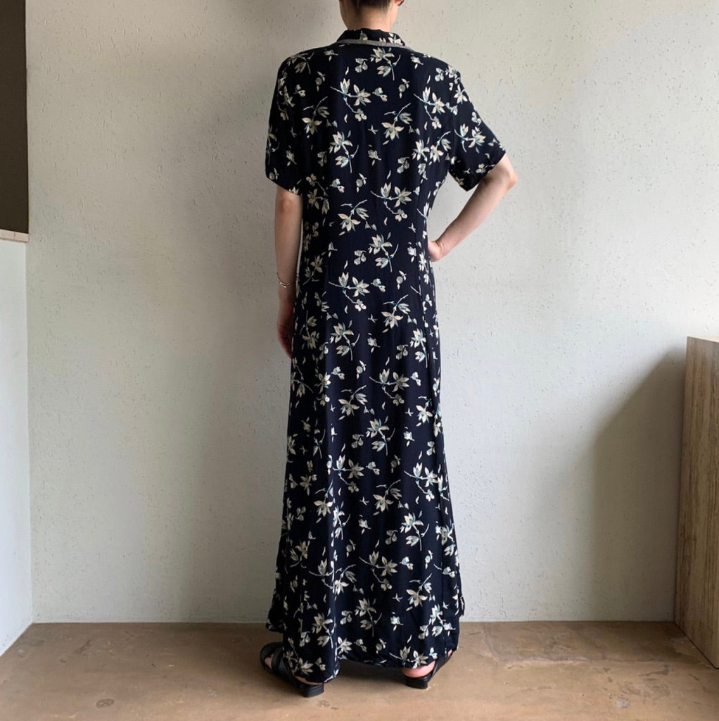 90s Printed Dress Made in USA