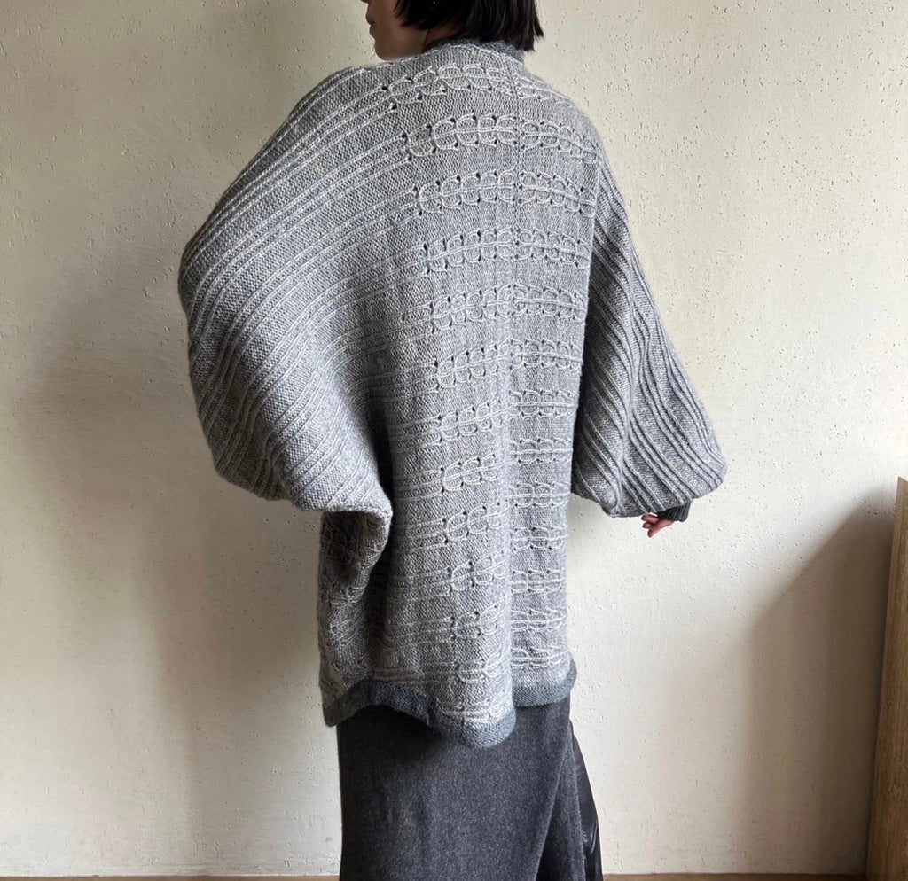 80s Design Oversized Knit Cardigan