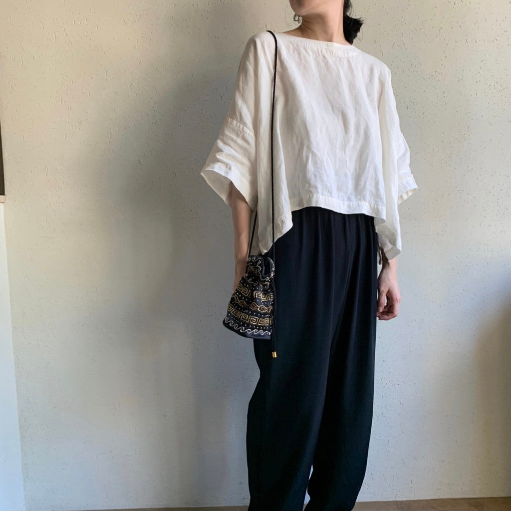 80s Black Beaded Bag