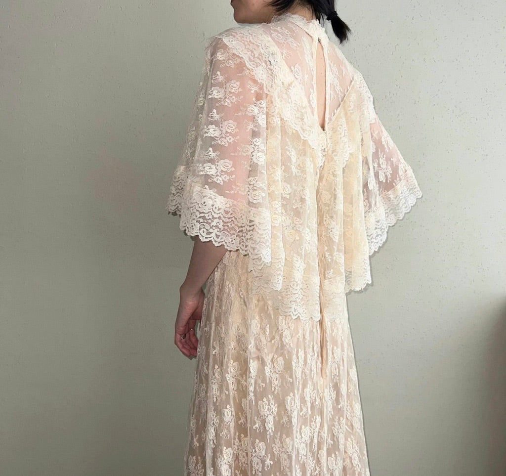 70s Lace Sheer Dress