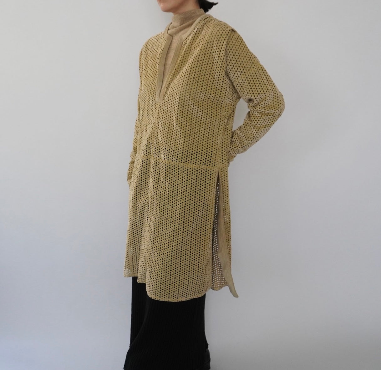 80s Design  Faux Suede Top