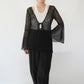 90s Black Sheer Design Top