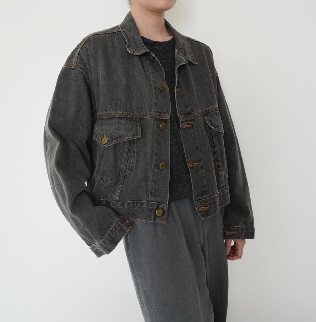 80s Black Denim Jacket