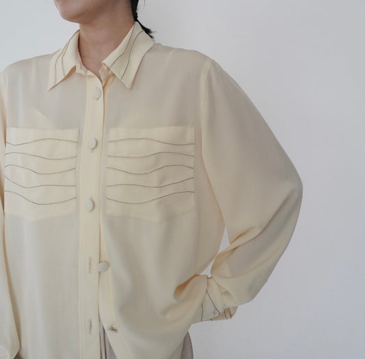 90s Design Sheer Shirt