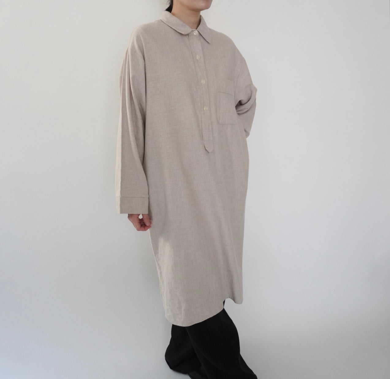 90s ”L.tavernier” Cotton Long Shirt Made in France